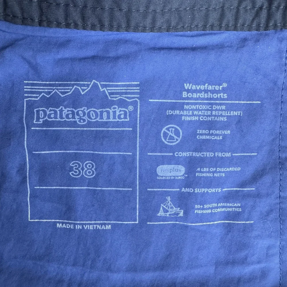 Patagonia Wavefarer Boardshorts‎ Mens 38 Swim Trunks Recycled Fishing Net Surf